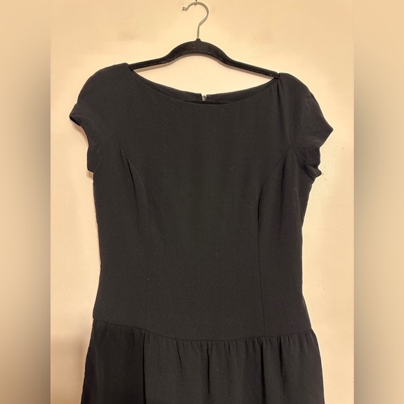 Ralph Lauren Purple Label Wool Drop Waist Black Dress Size 8 - Picture 2 of 7